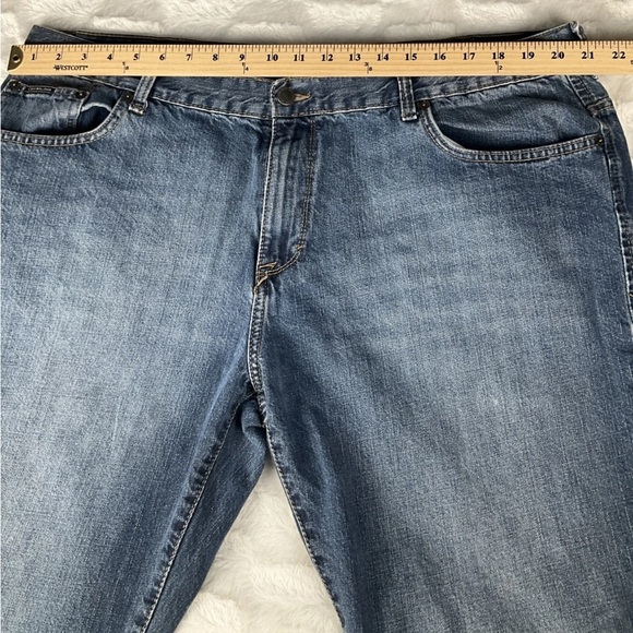 Calvin Klein Jeans Mens 42x30 Baggy Bootcut Vintage Y2K Denim Blue Made In Egypt - Picture 8 of 12